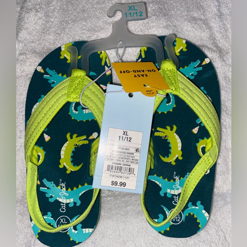 Cat&Jack Kids Sandals, Size XL 11/12, Color Green, NWT